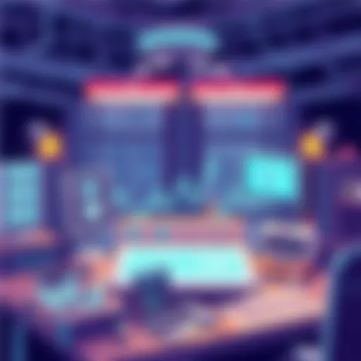 Innovative Technology in Action A futuristic workspace showcasing innovative technology.