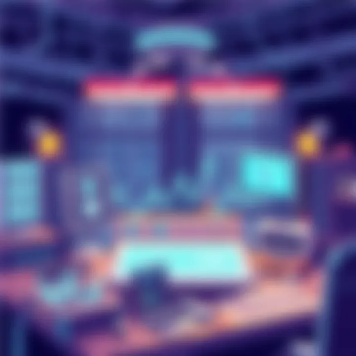 Innovative Technology in Action A futuristic workspace showcasing innovative technology.