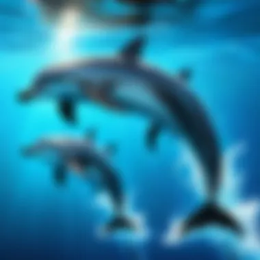The Graceful Motion of Dolphins Dolphins swimming gracefully in the ocean