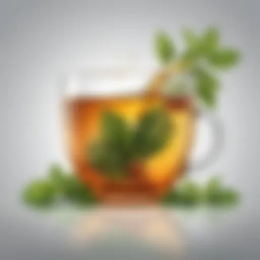 Illustration of herbal tea for body cleansing