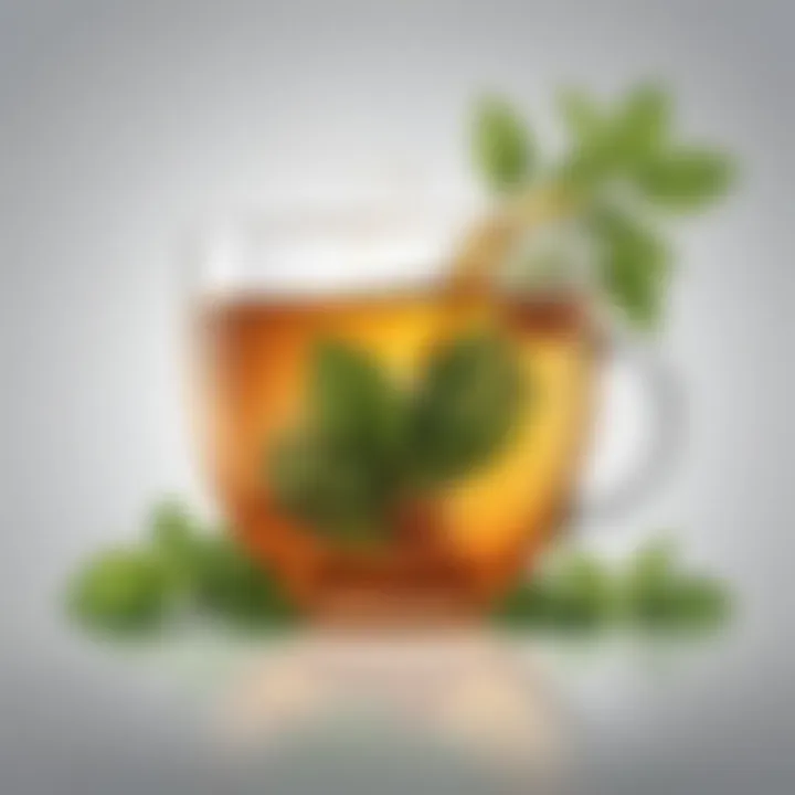 Illustration of herbal tea for body cleansing