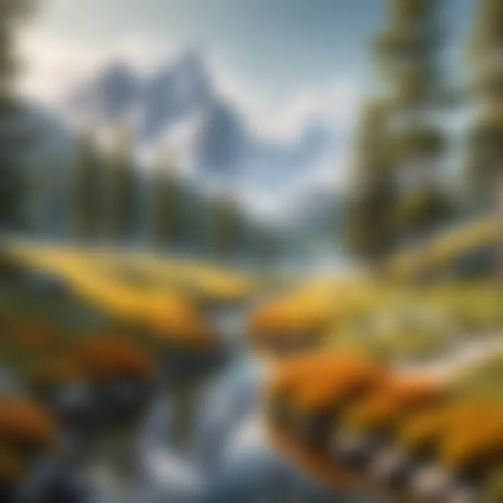 An artistic representation of a serene landscape captured in pencil