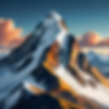 Mountain Peak of Resilience A mountain peak illustrating resilience and achievement