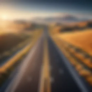 An open road representing the journey to success