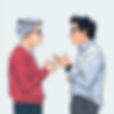 Engaging in Meaningful Dialogue Two individuals engaging in a conversation with open body language