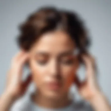 A close-up of a person holding their head in a contemplative manner