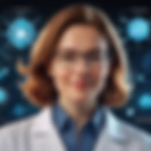 Portrait of a groundbreaking scientist with autism, showcasing her achievements in research