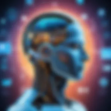 Impact of AI Across Industries A visual representation of the impact of artificial intelligence across various industries such as healthcare, finance, and transportation.