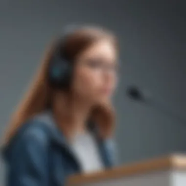 Teenage Activist Speaking at Podium