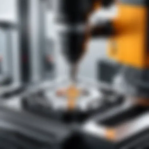 Detailed view of plastic injection molding machinery