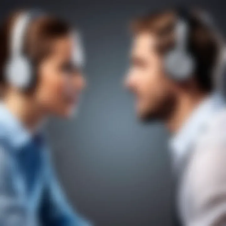 An illustration of active listening during a conversation.