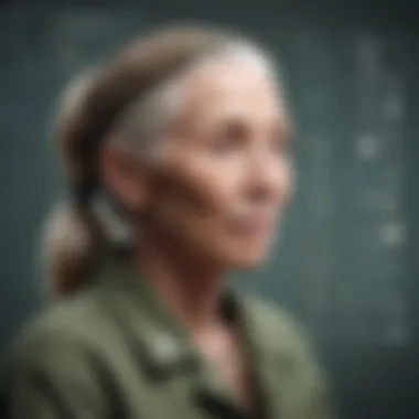 Dedicated Conservationist Illustration depicting Jane Goodall's conservation efforts