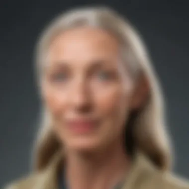 Inspiring Future Leaders Creative visual of Jane Goodall inspiring future generations