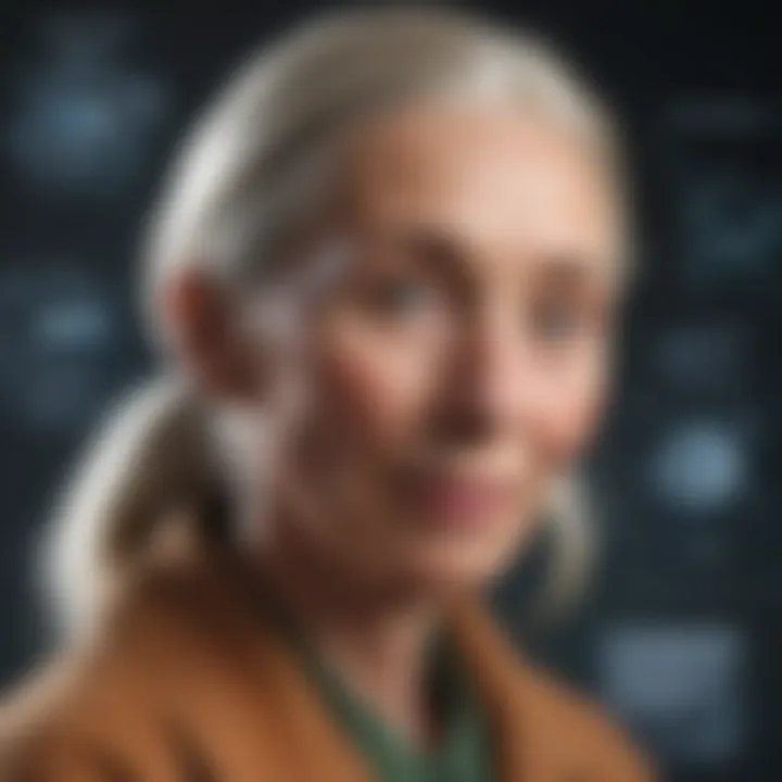 Artistic representation of Jane Goodall's impact on science