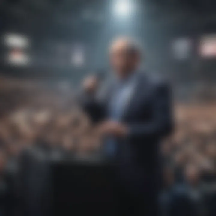 Garry Kasparov addressing a crowd during a political rally