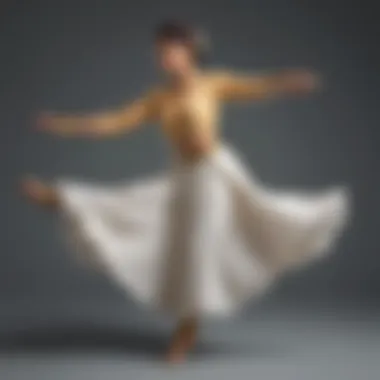 Expressive Kathak dancer in intricate footwork