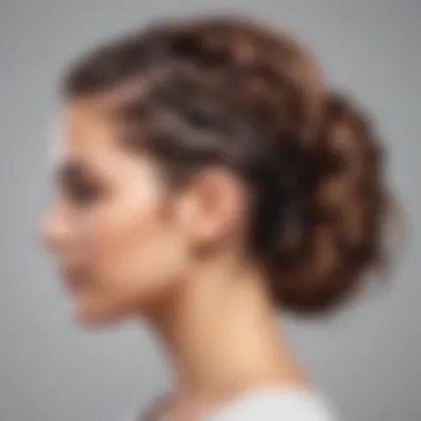 Hairstylist creating intricate braided updo