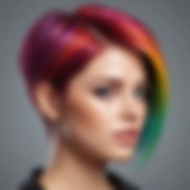 Hairstylist applying vibrant color to client's hair