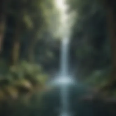 Enchanting Waterfall Oasis Majestic waterfall in a serene forest