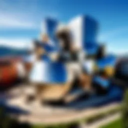A stunning view of the Guggenheim Museum Bilbao, showcasing Gehry's deconstructivist style.