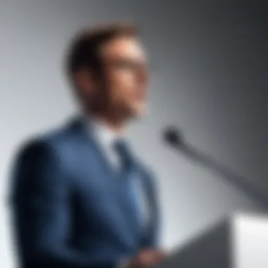 Eloquent Orator at Podium Orator speaking at a podium