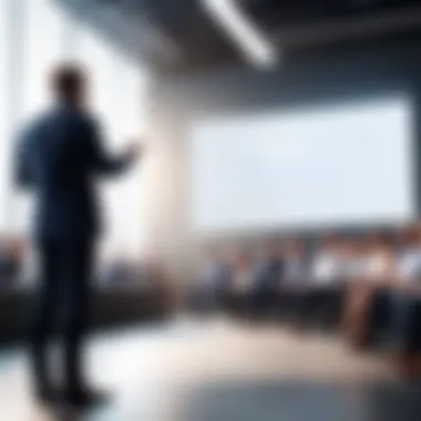 Engaging Your Audience A confident speaker engaging an audience during a presentation