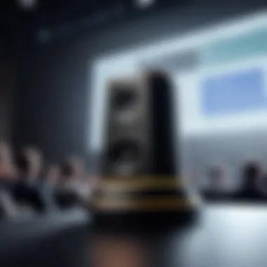 Speaker Engaging the Audience Confident speaker engaging an audience