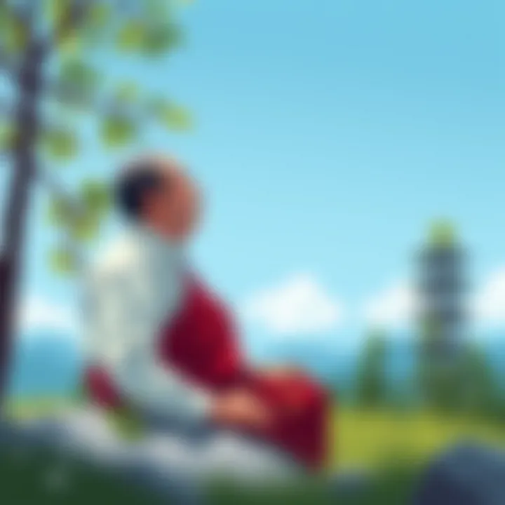 Matthieu Ricard reflecting in nature