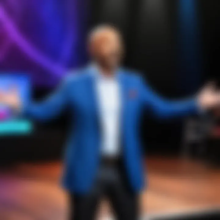 Maz Jobrani performing on stage with vibrant audience engagement