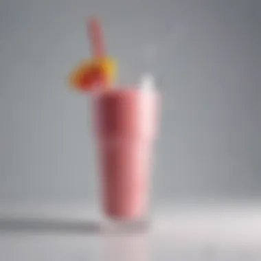 Reusable Metal Straw with a Fruity Smoothie