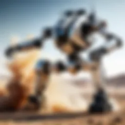 Advanced military robot in action on the battlefield