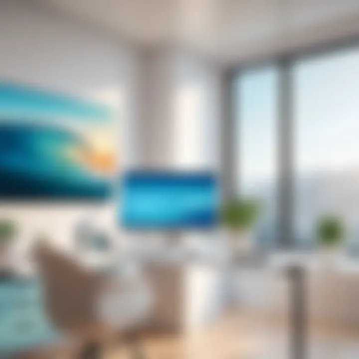 Minimalist workspace with calming colors and natural light