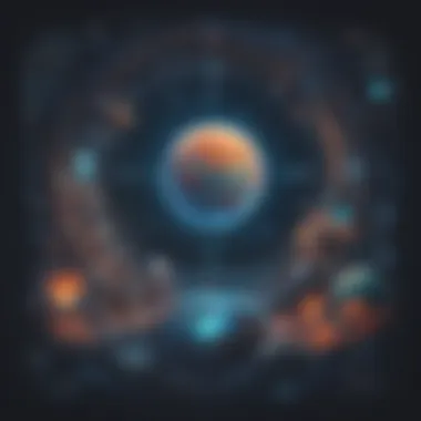 Quest for Cosmic Answers Illustration portraying a cosmic exploration of existential questions