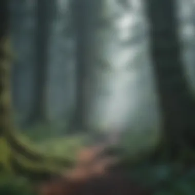 Enigmatic Forest Awakening Misty morning in a mystical forest