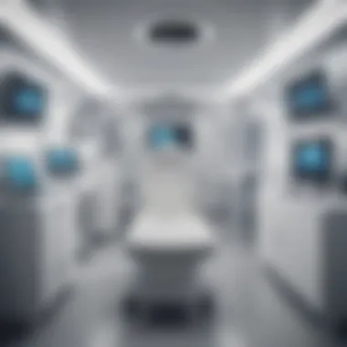 Mobile clinic van interior equipped with advanced medical technology