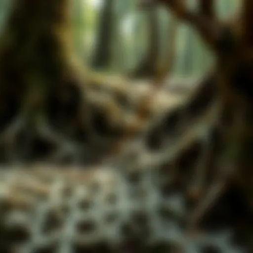 Intricate mycelium networks in forest soil