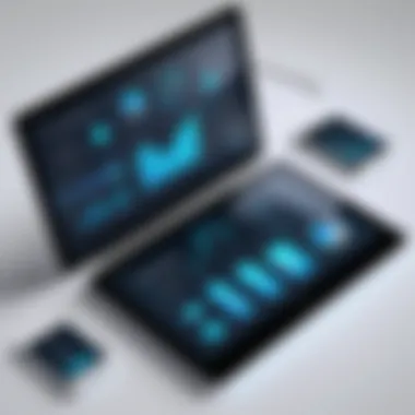 Leveraging Technology for Efficiency A digital device displaying productivity tools