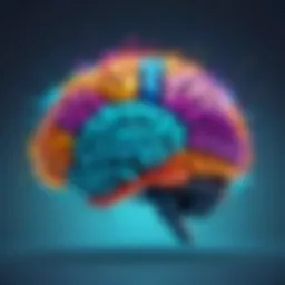 An abstract representation of a brain with vibrant colors symbolizing ADHD thinking patterns.