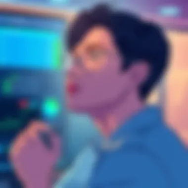 Illustration of a person reflecting on their goals and aspirations