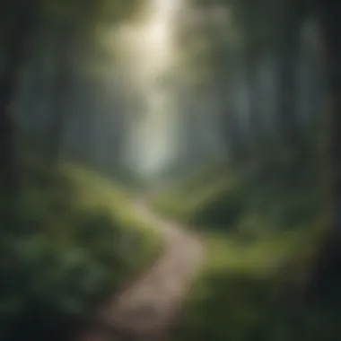 A winding path through a peaceful forest