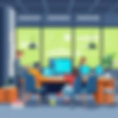 Tech-Enhanced Work-Life Balance A modern workplace embracing technology for better work-life balance