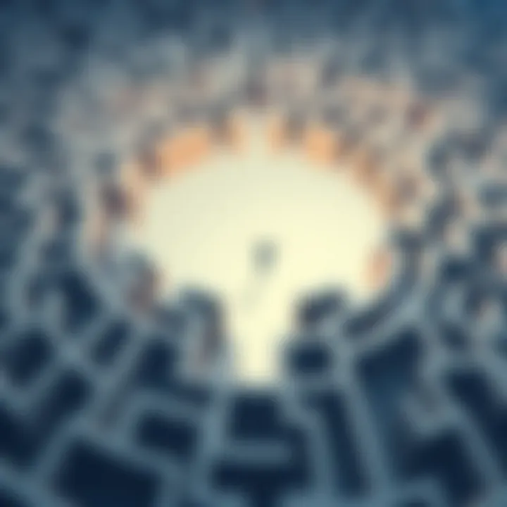 Maze of Choices An abstract representation of a maze, illustrating the complexities of decision-making and the quest for clarity in life's choices.