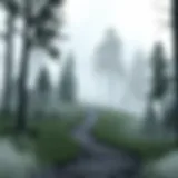 A serene landscape depicting a winding path leading through a foggy forest, symbolizing the journey through uncertainty.