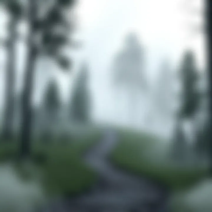 Winding Path Through Fog A serene landscape depicting a winding path leading through a foggy forest, symbolizing the journey through uncertainty.