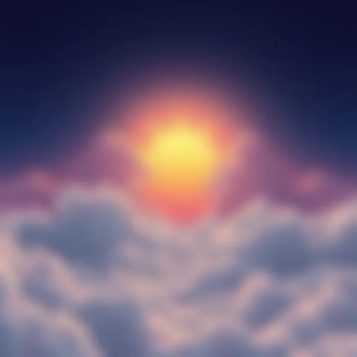 Sunrise of Hope A vibrant sunrise breaking through clouds, symbolizing hope and new beginnings in the journey of self-discovery.