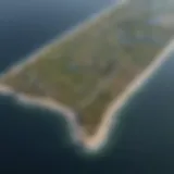 Aerial view of offshore wind farm in Denmark