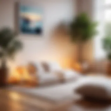 Mindful Retreat: Cultivating Calm Through Meditation A peaceful meditation space with candles and cushions.