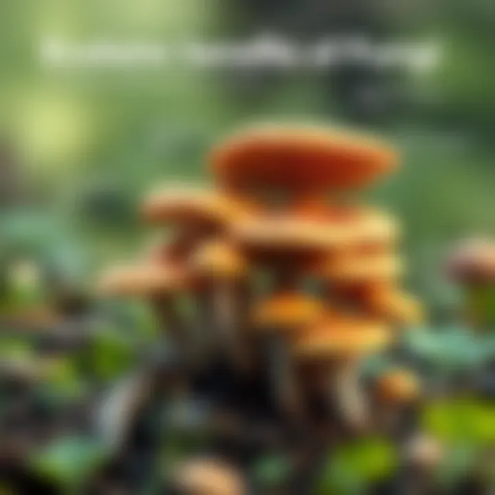An educational infographic showing the ecological benefits of mushrooms.
