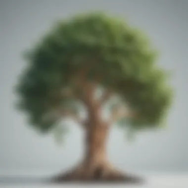 Creative visualization of a tree growing symbolizing personal growth