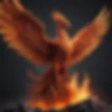 Illustration of a phoenix rising from ashes symbolizing resilience